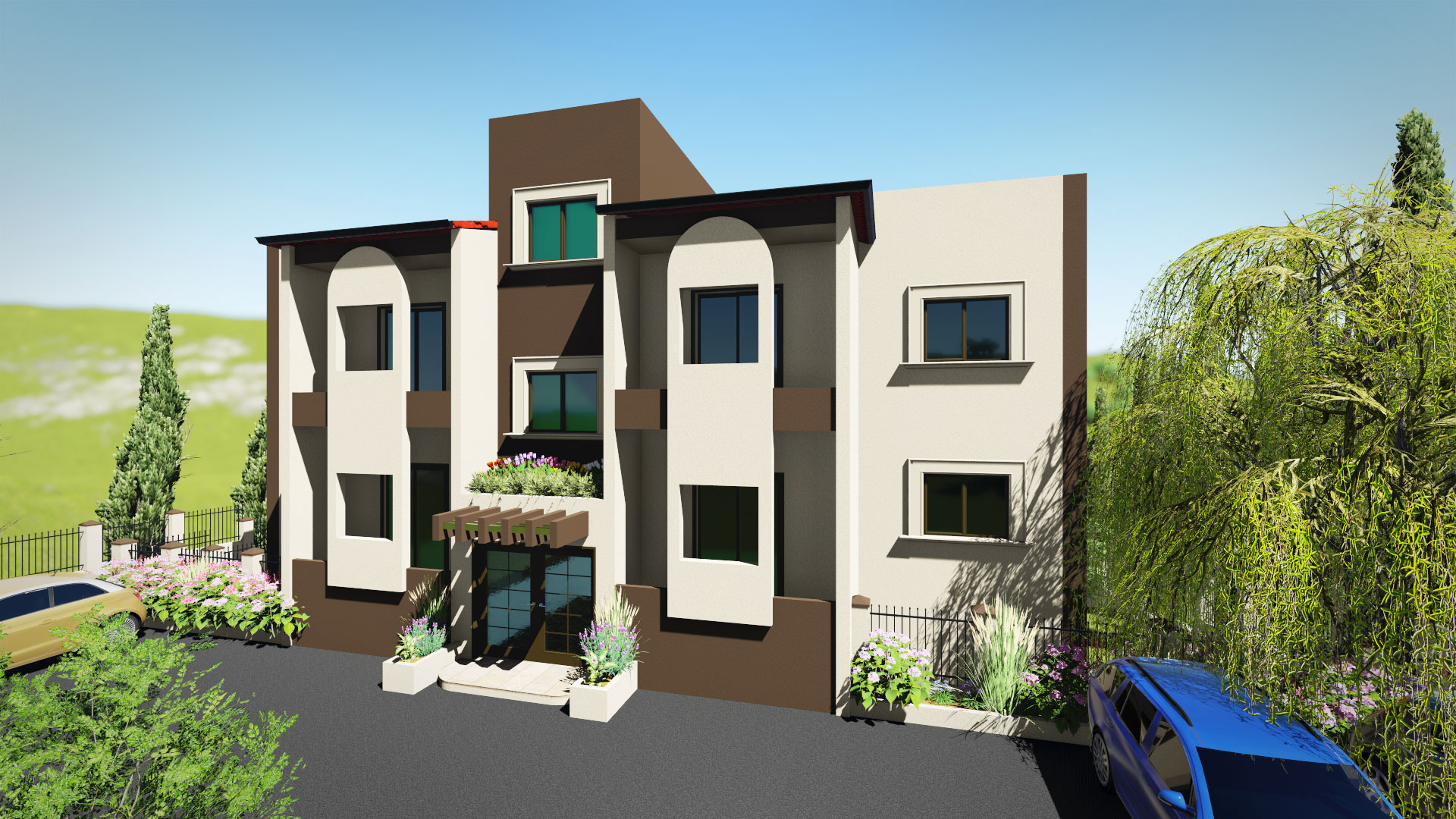 Architecture & engineering design & rendering for Touairi Residential building 171.
